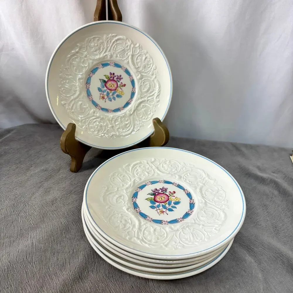 Wedgewood Patrician China Morning Glory Saucers for Cream Soup Bowls 7